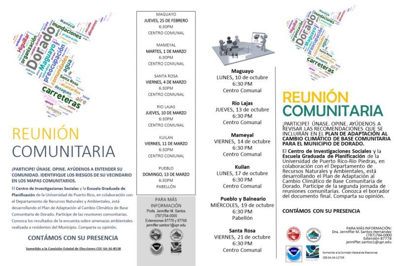 Afiche de reuniones comunitarias